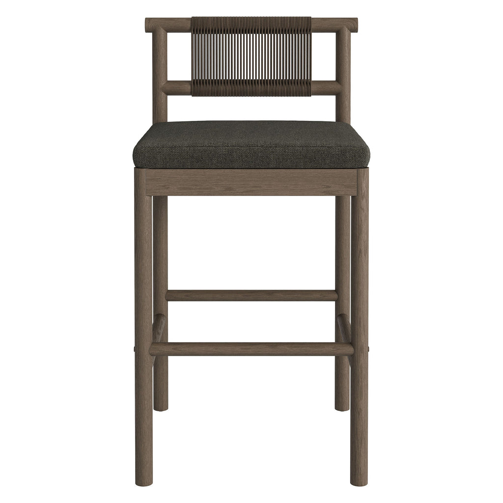 Eleni Outdoor Patio Teak Wood Bar Stools Set of 2 by Modway