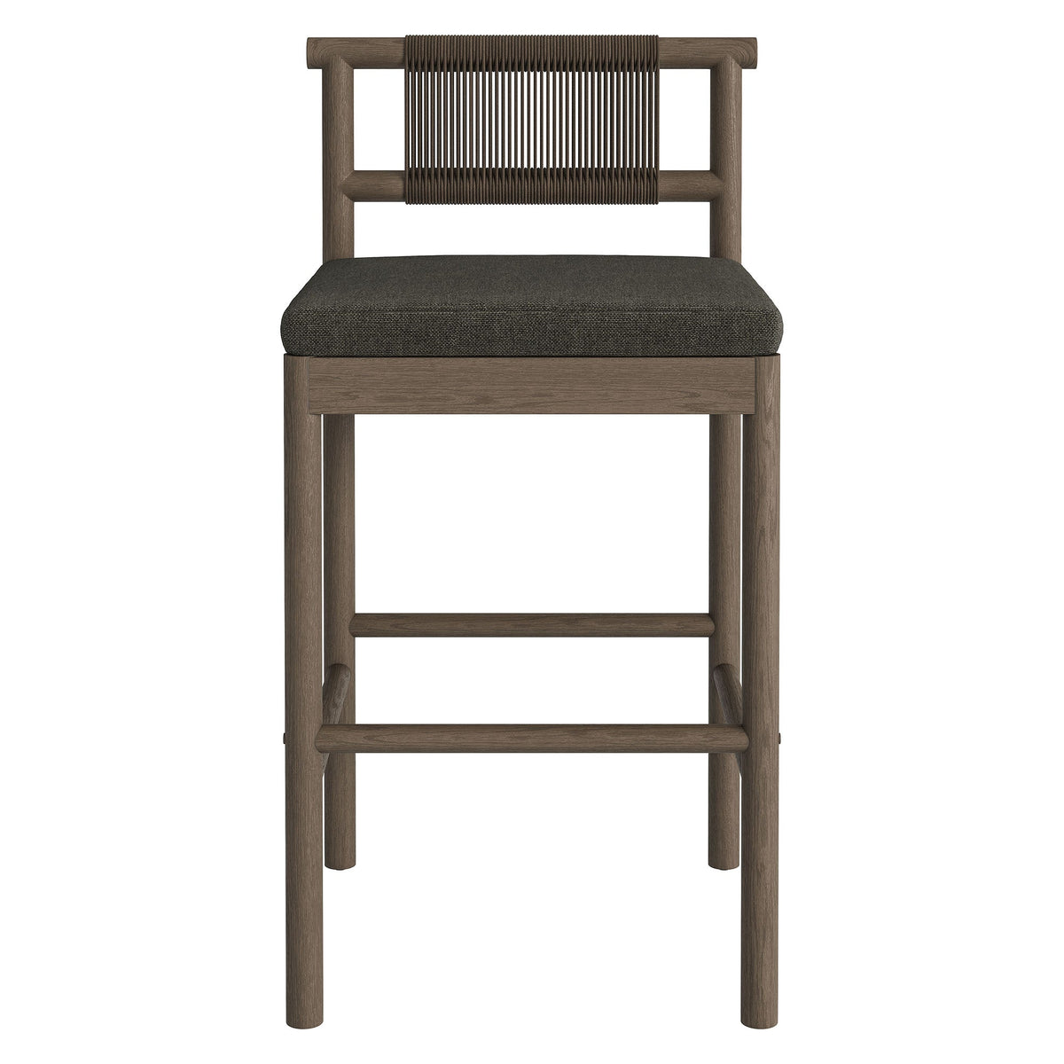 Eleni Outdoor Patio Teak Wood Bar Stools Set of 2 by Modway