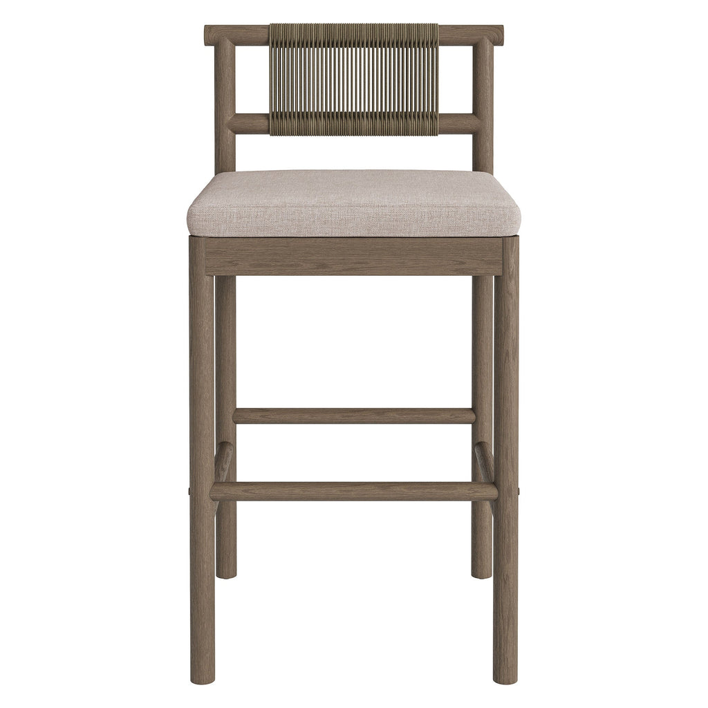 Eleni Outdoor Patio Teak Wood Bar Stools Set of 2 by Modway