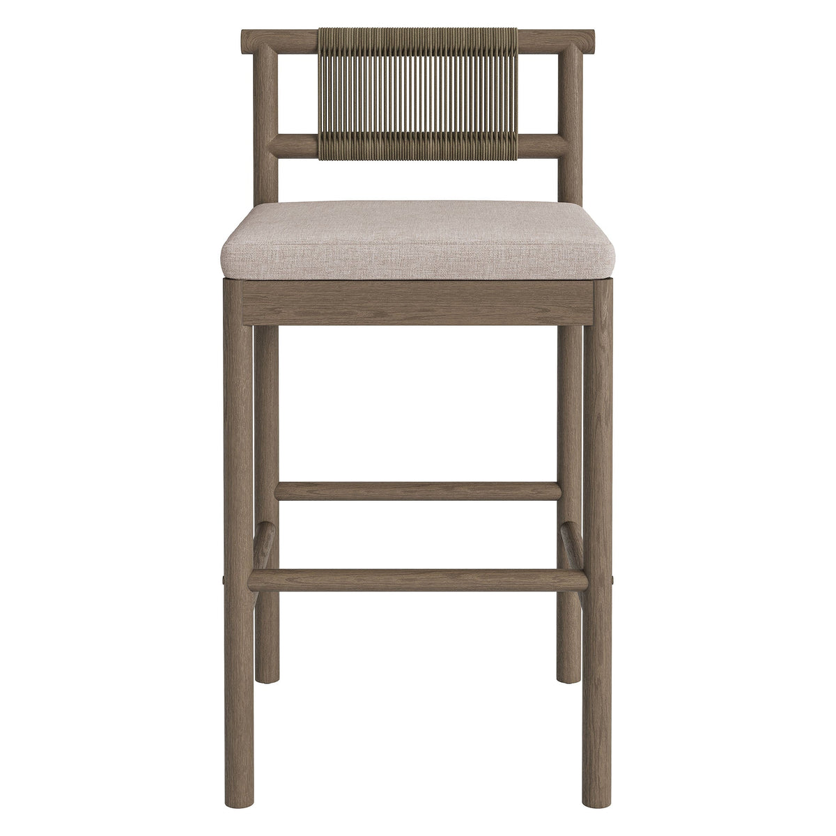 Eleni Outdoor Patio Teak Wood Bar Stools Set of 2 by Modway