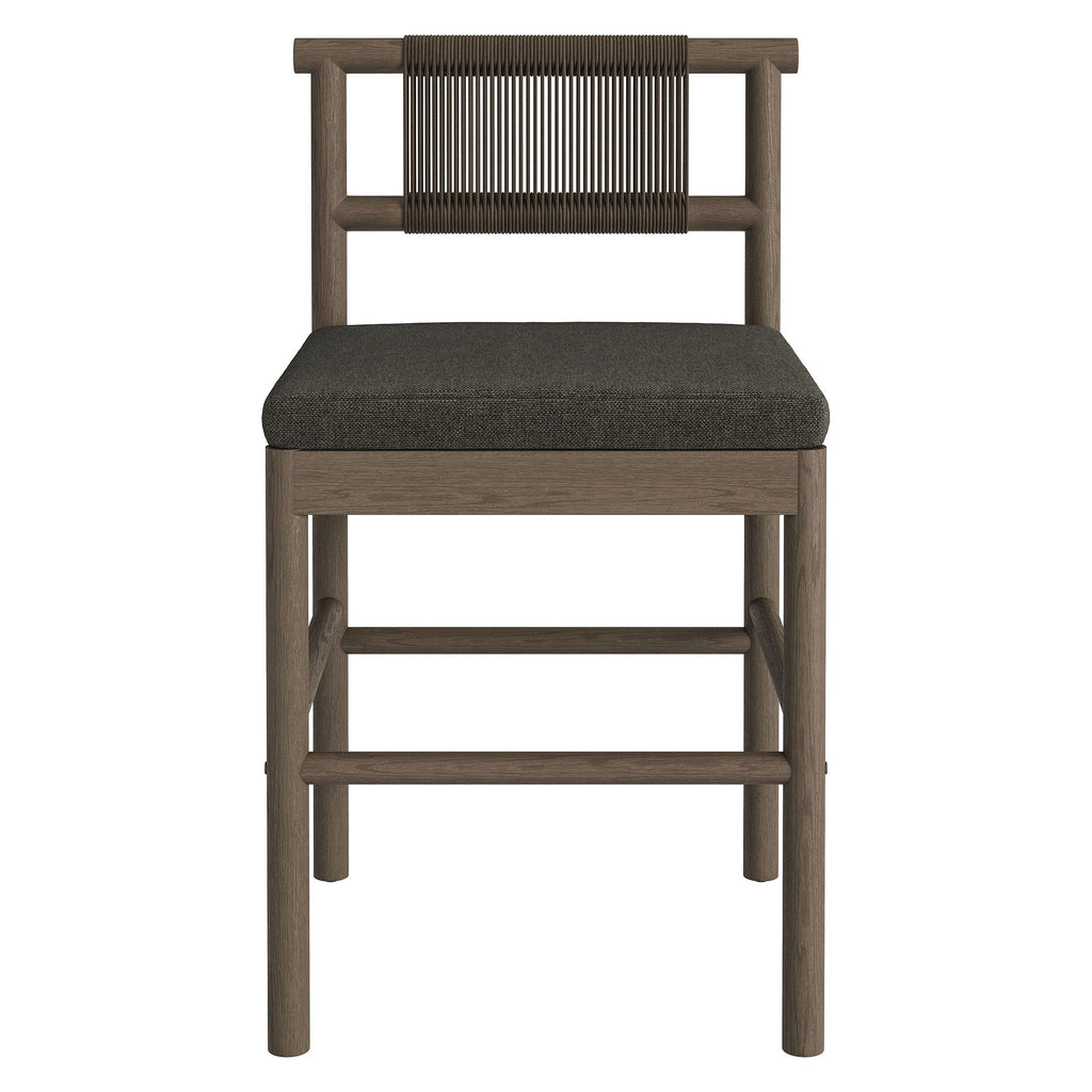 Eleni Outdoor Patio Teak Wood Counter Stools Set of 2 by Modway