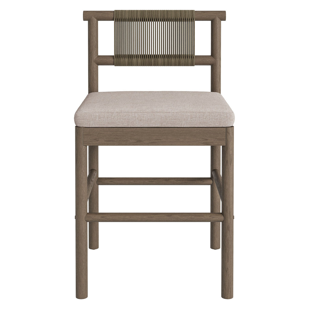 Eleni Outdoor Patio Teak Wood Counter Stools Set of 2 by Modway