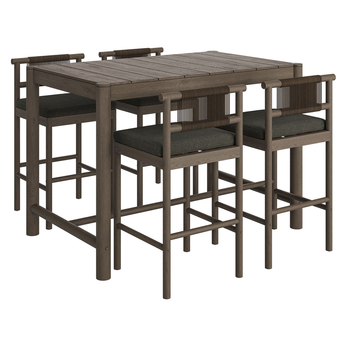 Eleni 5-Piece Outdoor Patio Teak Wood Bar Set by Modway