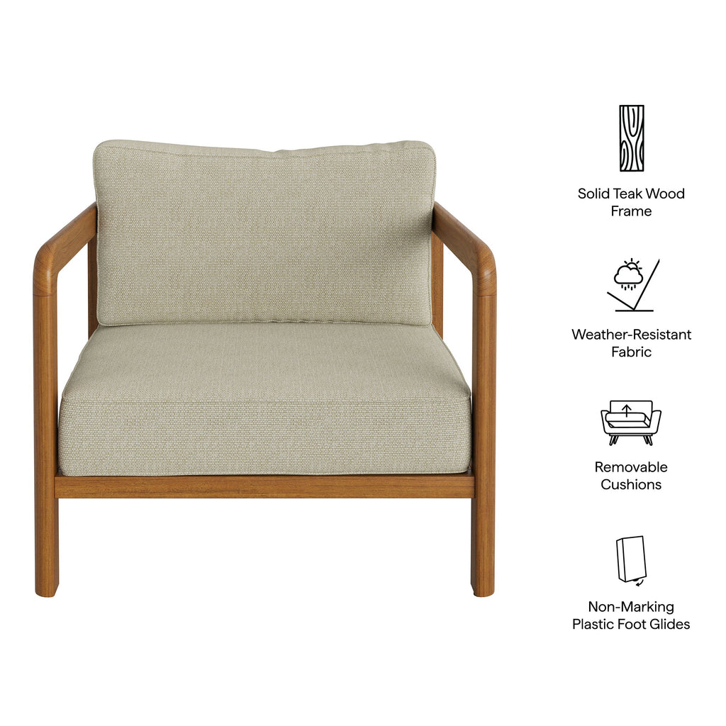Kona Outdoor Patio Teak Wood Armchair by Modway