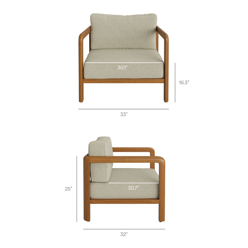 Kona Outdoor Patio Teak Wood Armchair by Modway
