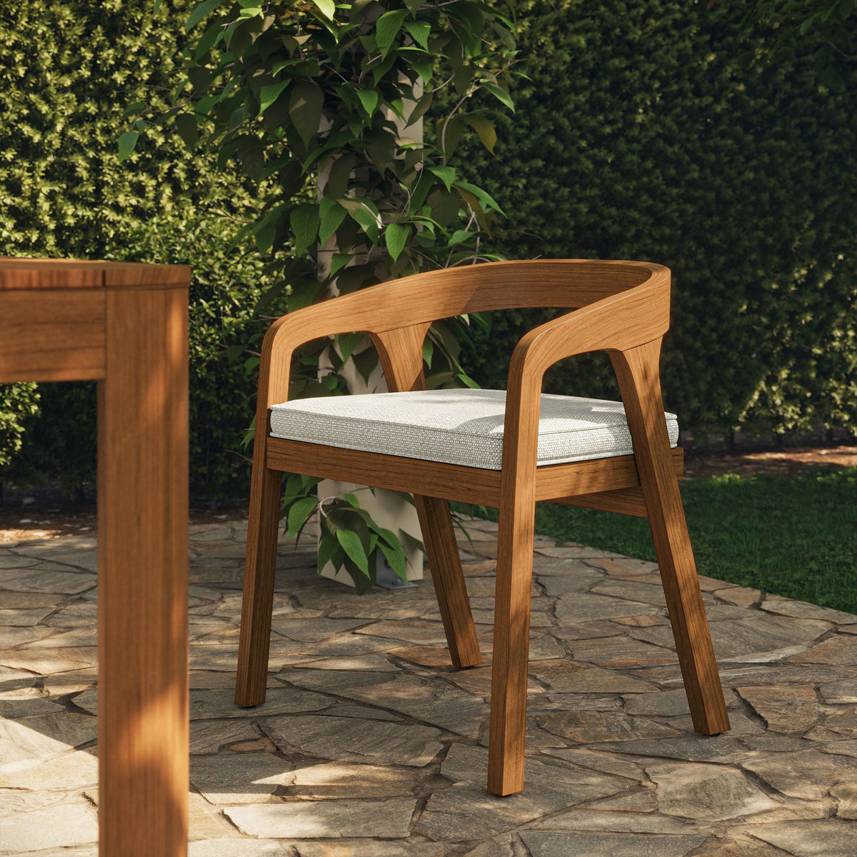 Kona Outdoor Patio Teak Wood Barrel Dining Chair by Modway