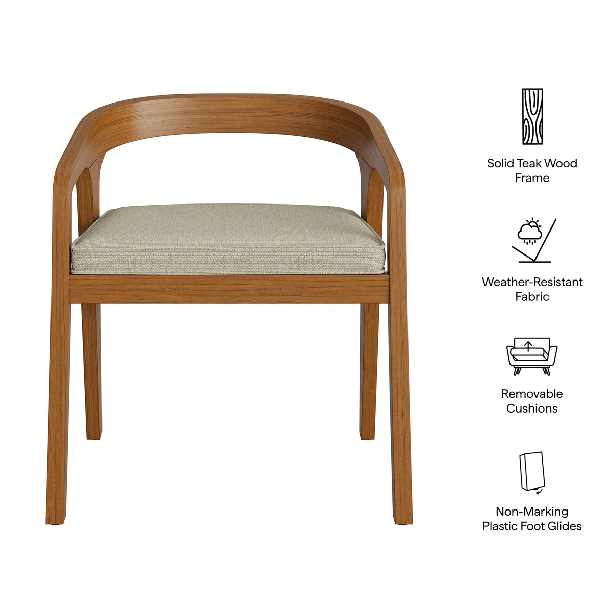 Kona Outdoor Patio Teak Wood Barrel Dining Chair by Modway