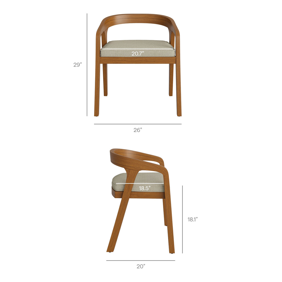 Kona Outdoor Patio Teak Wood Barrel Dining Chair by Modway