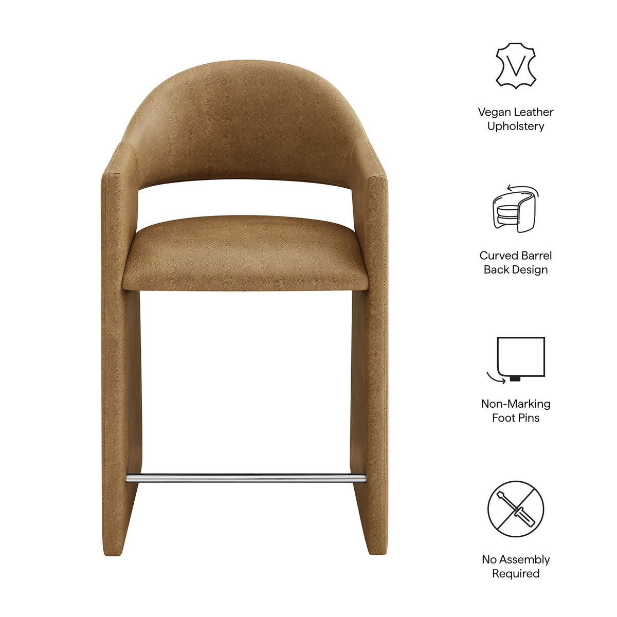 Talia 37 Inch Vegan Leather Counter Stool by Modway