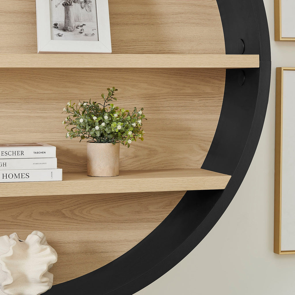 Romy 47" Round Wall Book Shelf by Modway