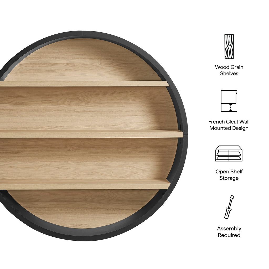 Romy 47" Round Wall Book Shelf by Modway