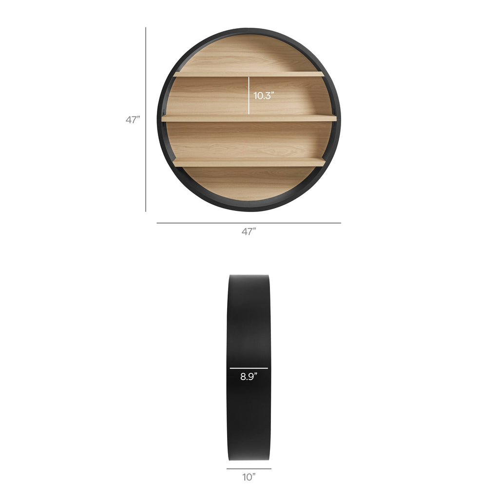 Romy 47" Round Wall Book Shelf by Modway