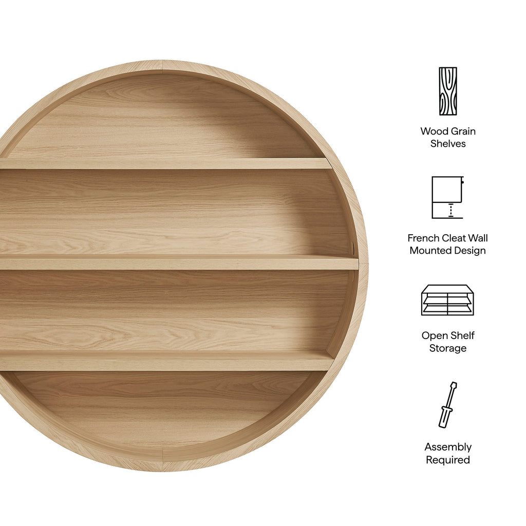 Romy 47" Round Wall Book Shelf by Modway