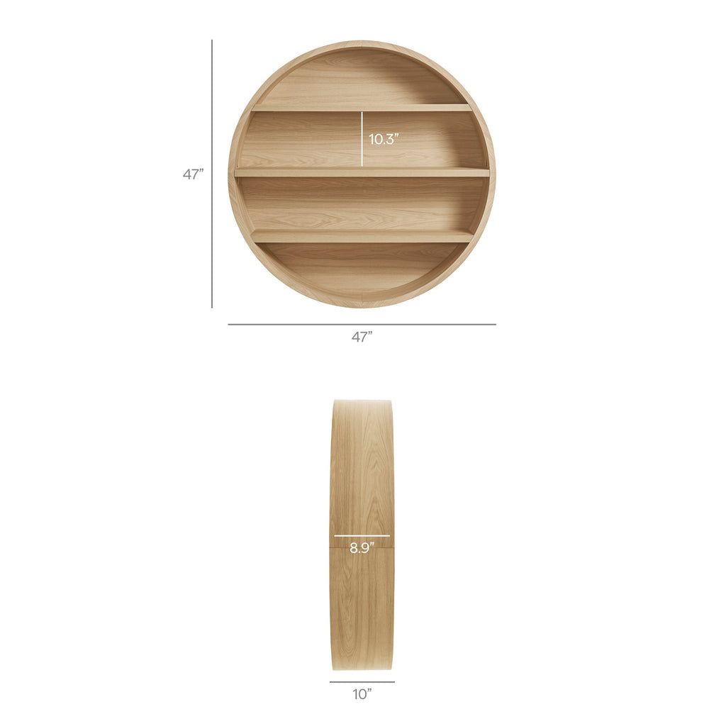 Romy 47" Round Wall Book Shelf by Modway