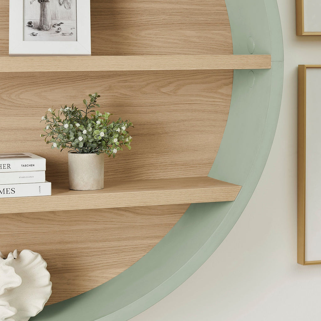 Romy 47" Round Wall Book Shelf by Modway