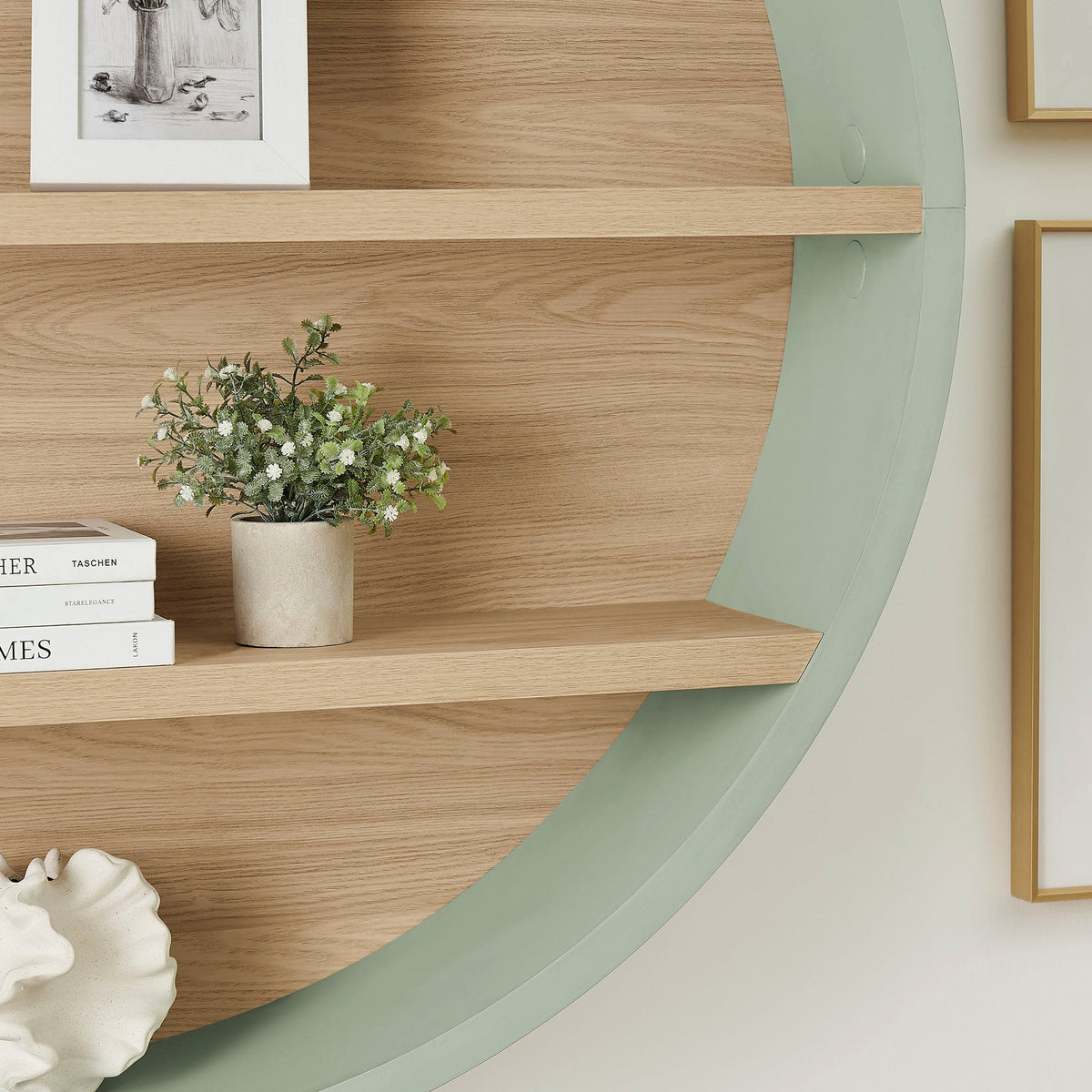 Romy 47" Round Wall Book Shelf by Modway