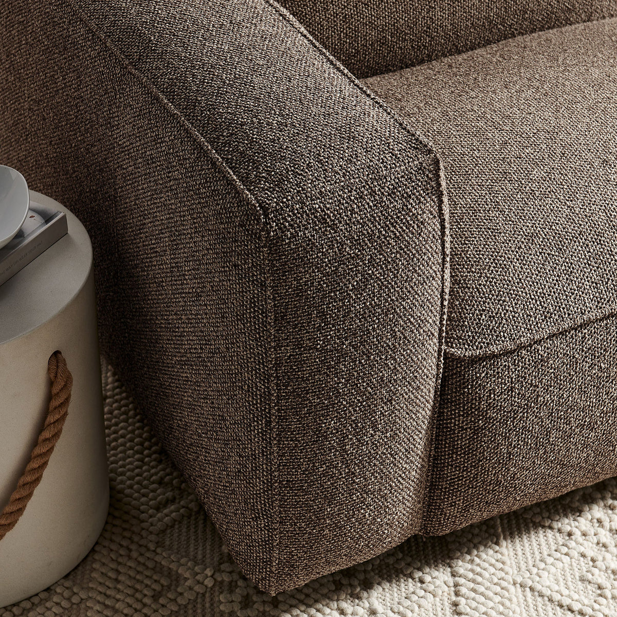 Auren Lattice Bouclé Upholstered Modular Left-Facing Arm Chair by Modway