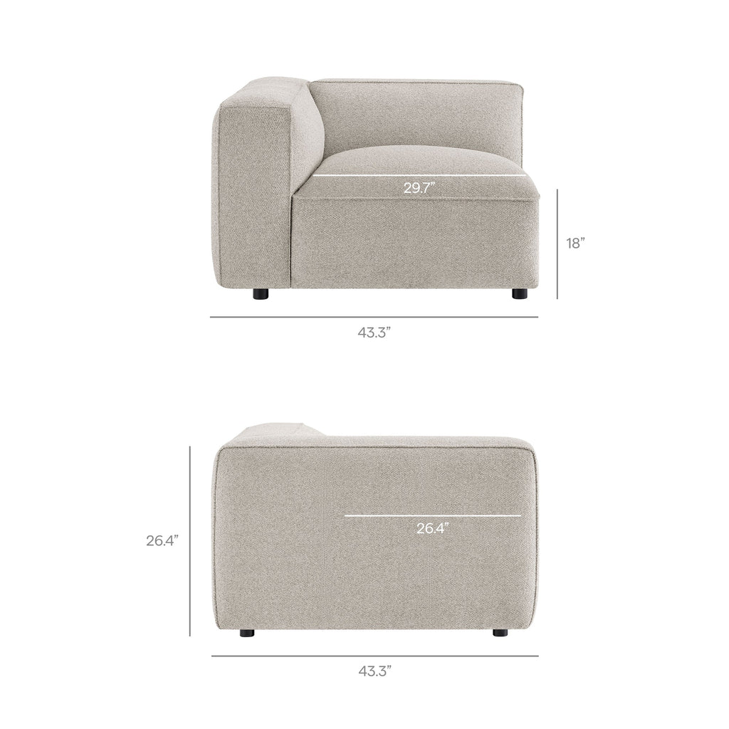 Auren Lattice Bouclé Upholstered Modular Left-Facing Arm Chair by Modway