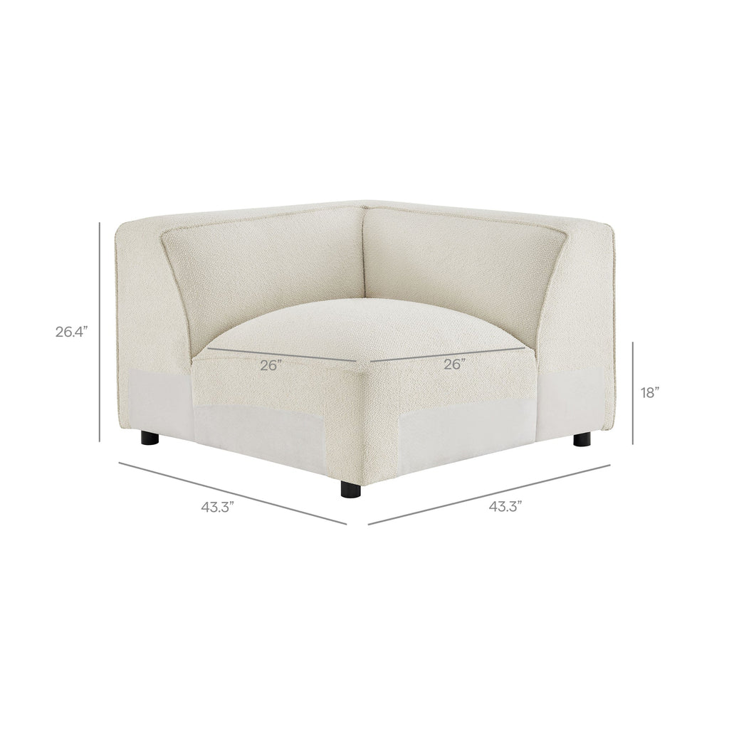 Auren Lattice Bouclé Upholstered Modular Corner Chair by Modway