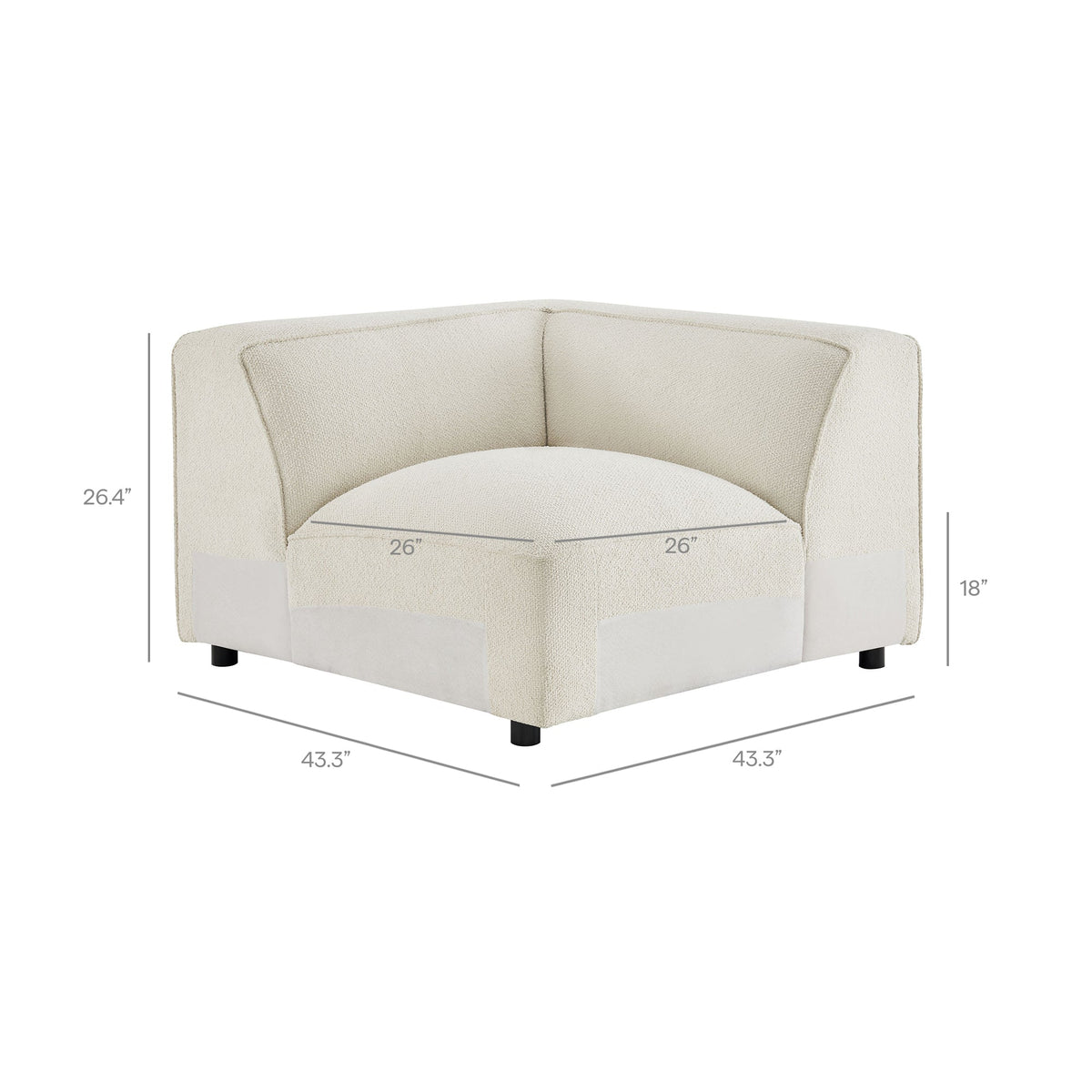 Auren Lattice Bouclé Upholstered Modular Corner Chair by Modway