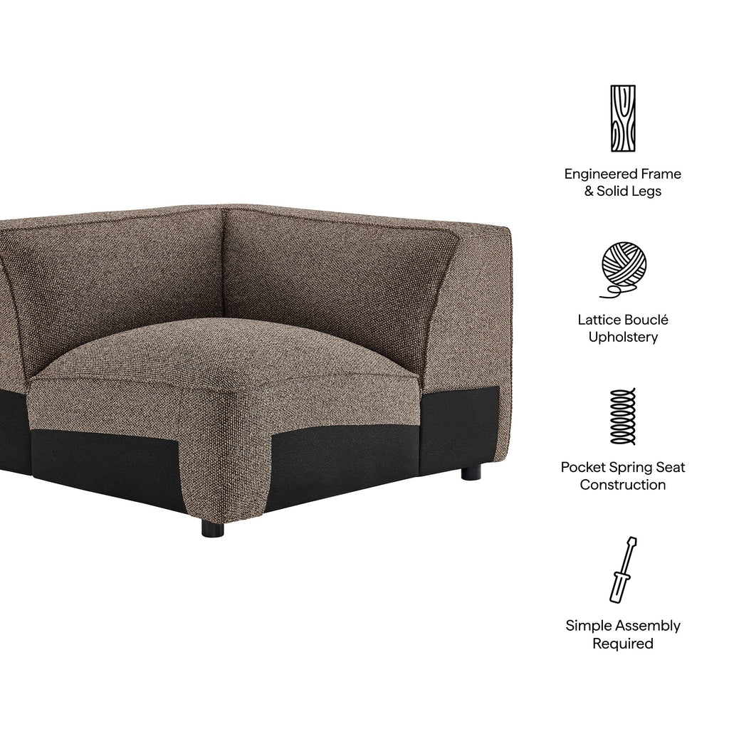 Auren Lattice Bouclé Upholstered Modular Corner Chair by Modway