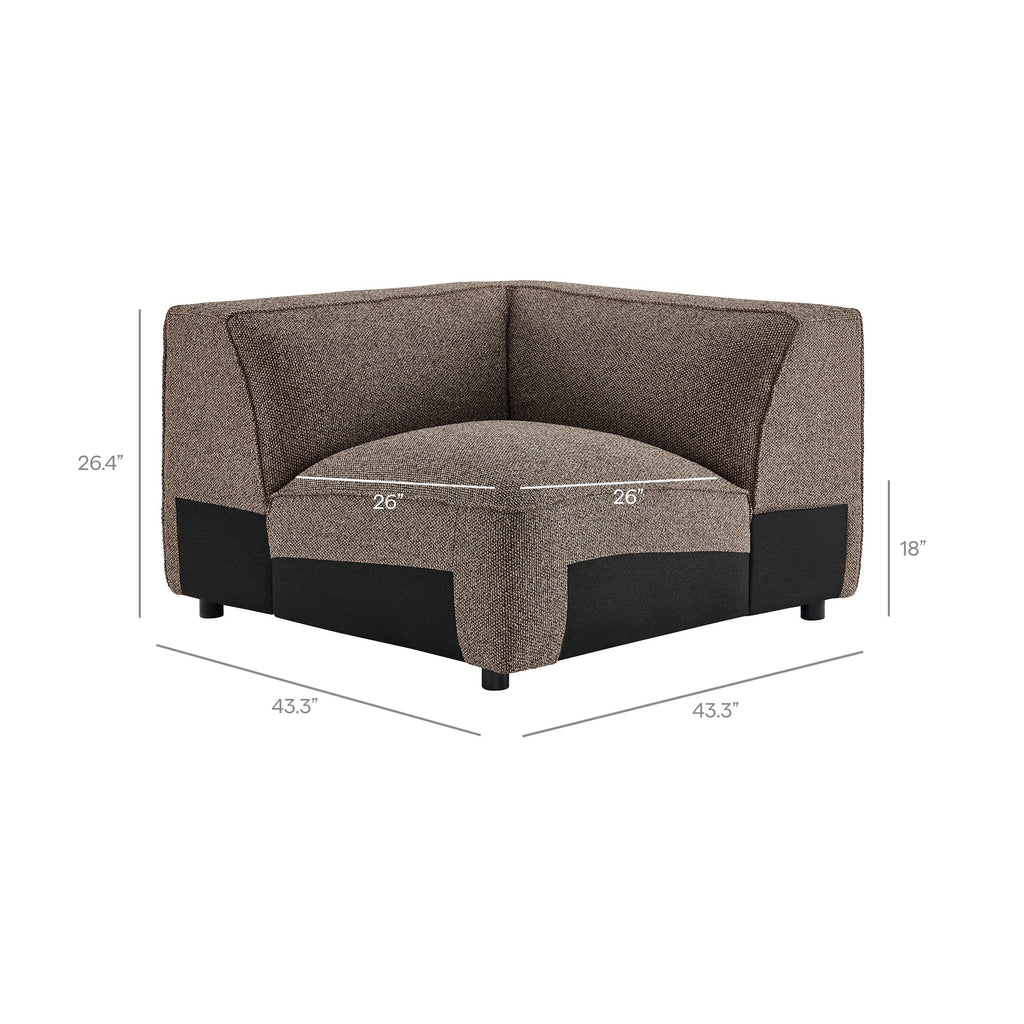 Auren Lattice Bouclé Upholstered Modular Corner Chair by Modway