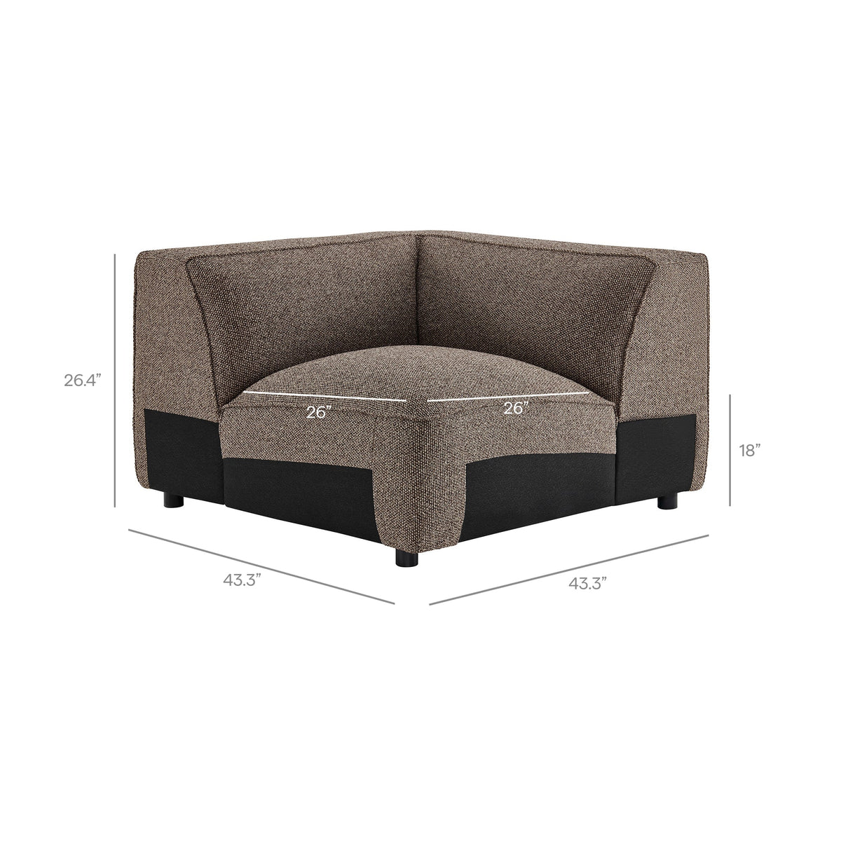 Auren Lattice Bouclé Upholstered Modular Corner Chair by Modway