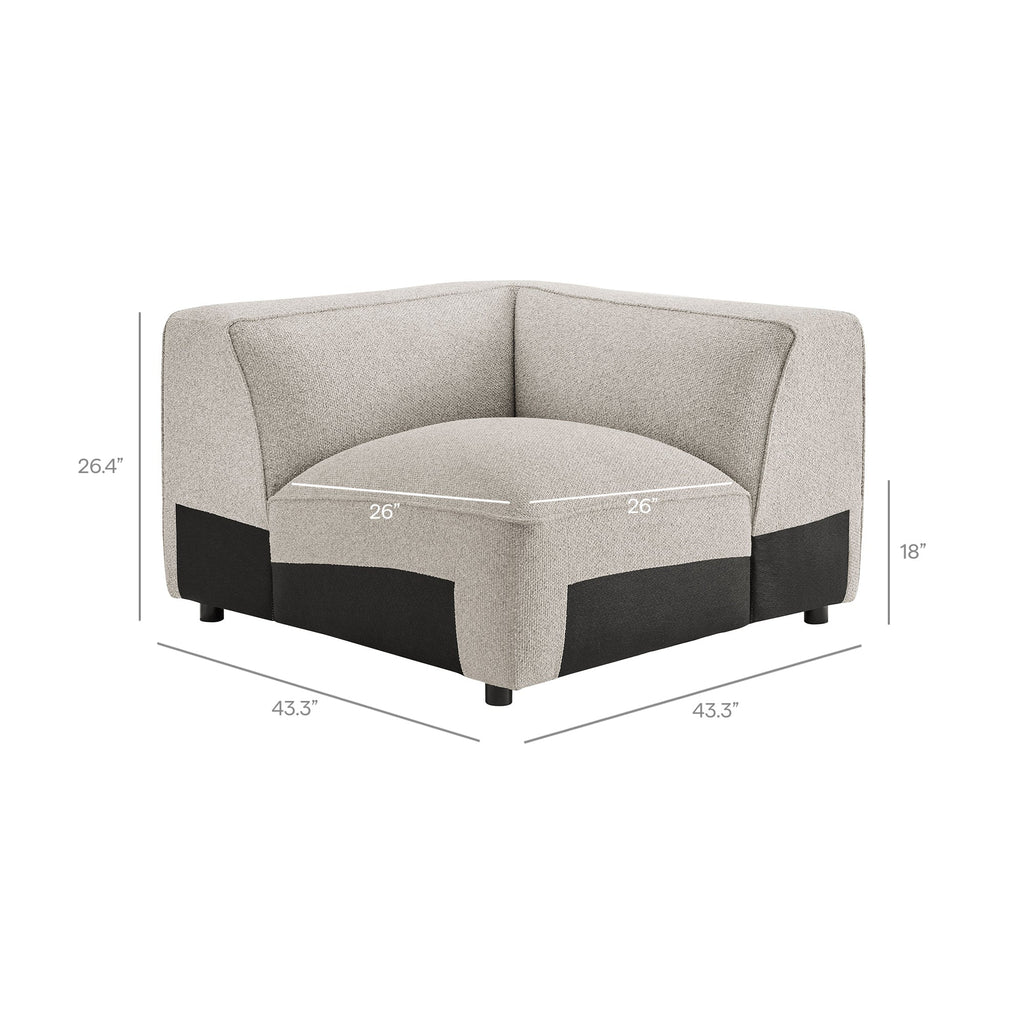 Auren Lattice Bouclé Upholstered Modular Corner Chair by Modway