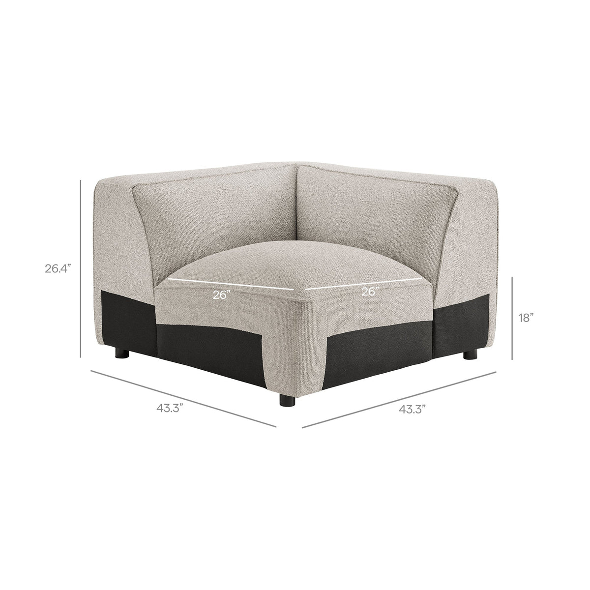 Auren Lattice Bouclé Upholstered Modular Corner Chair by Modway
