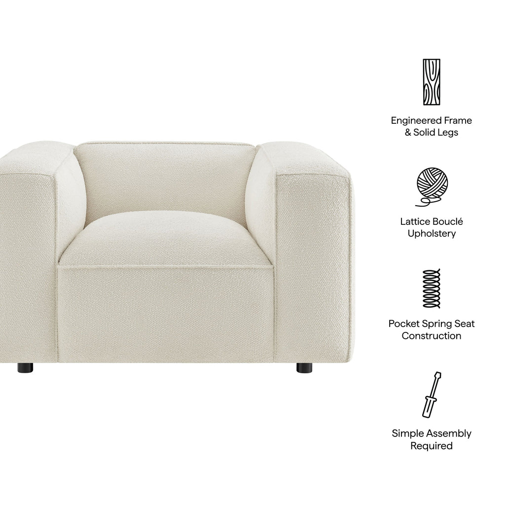 Auren Lattice Bouclé Upholstered Accent Chair by Modway