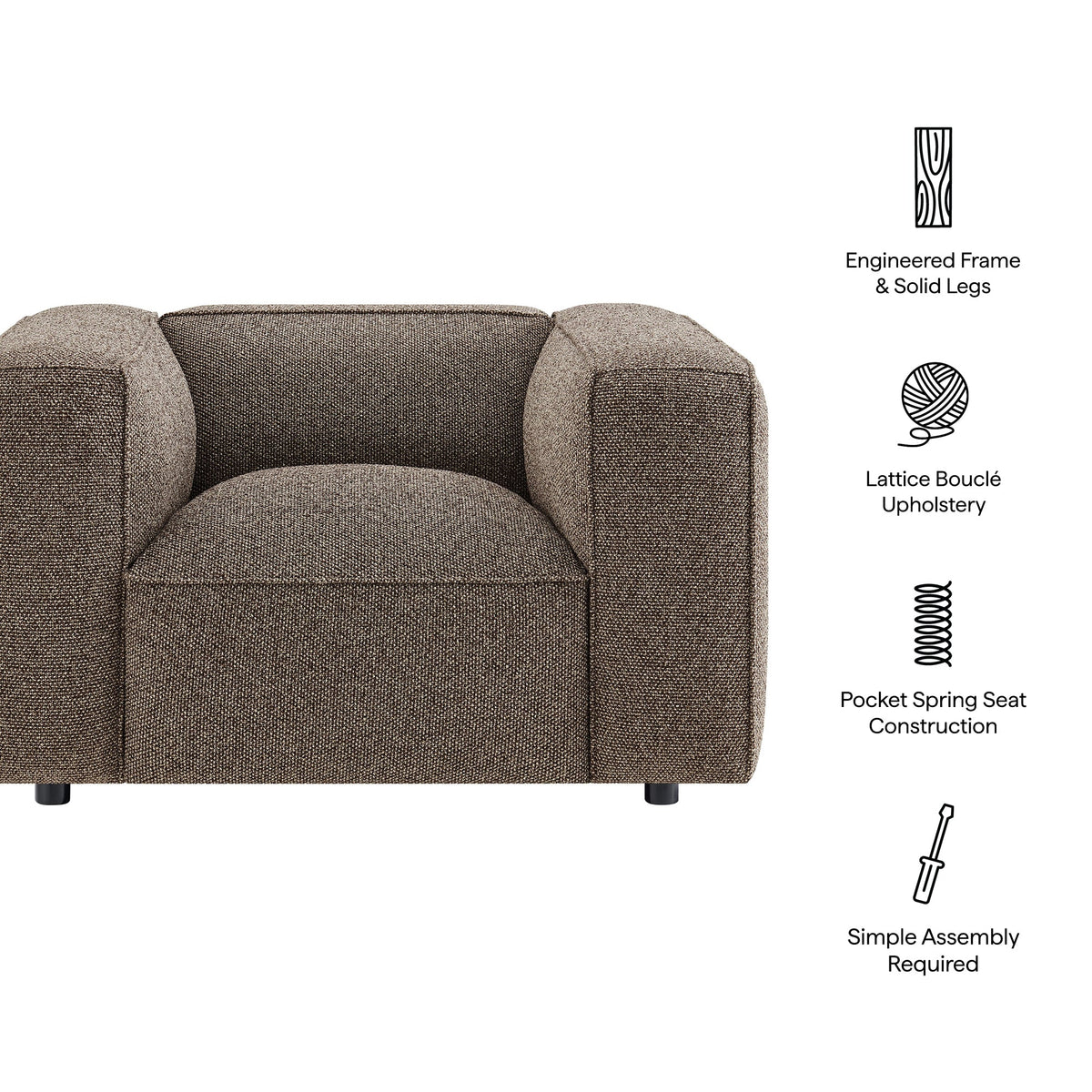Auren Lattice Bouclé Upholstered Accent Chair by Modway