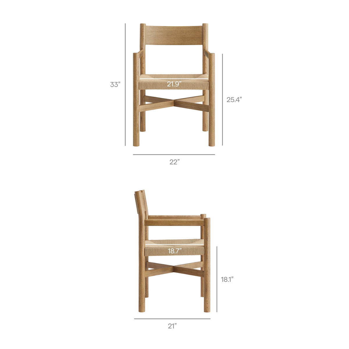Alvia 6-Piece Oak Wood Dining Table and Seating Set by Modway