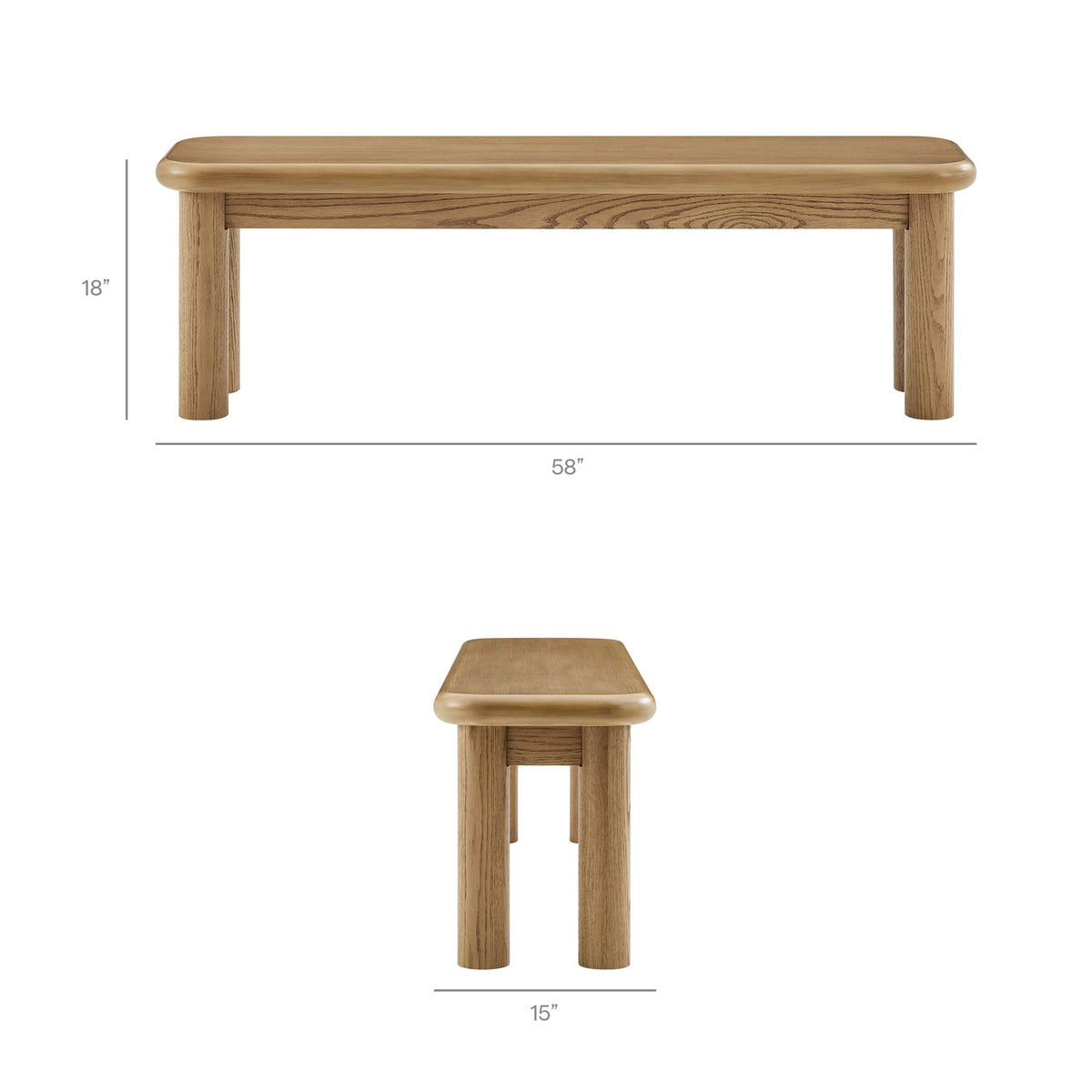 Alvia 6-Piece Oak Wood Dining Table and Seating Set by Modway