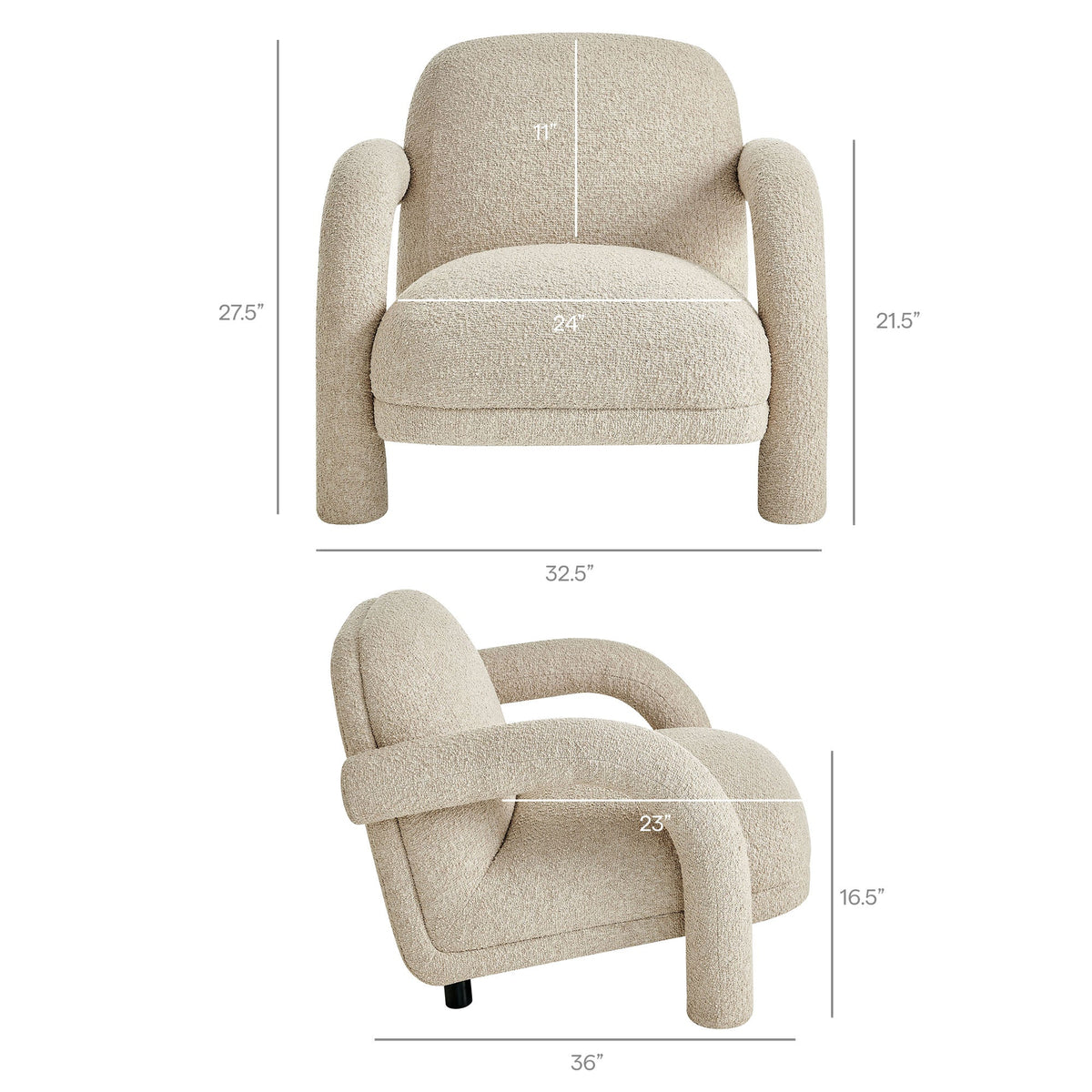 Ferris Textured Woven Fabric Lounge Chair by Modway