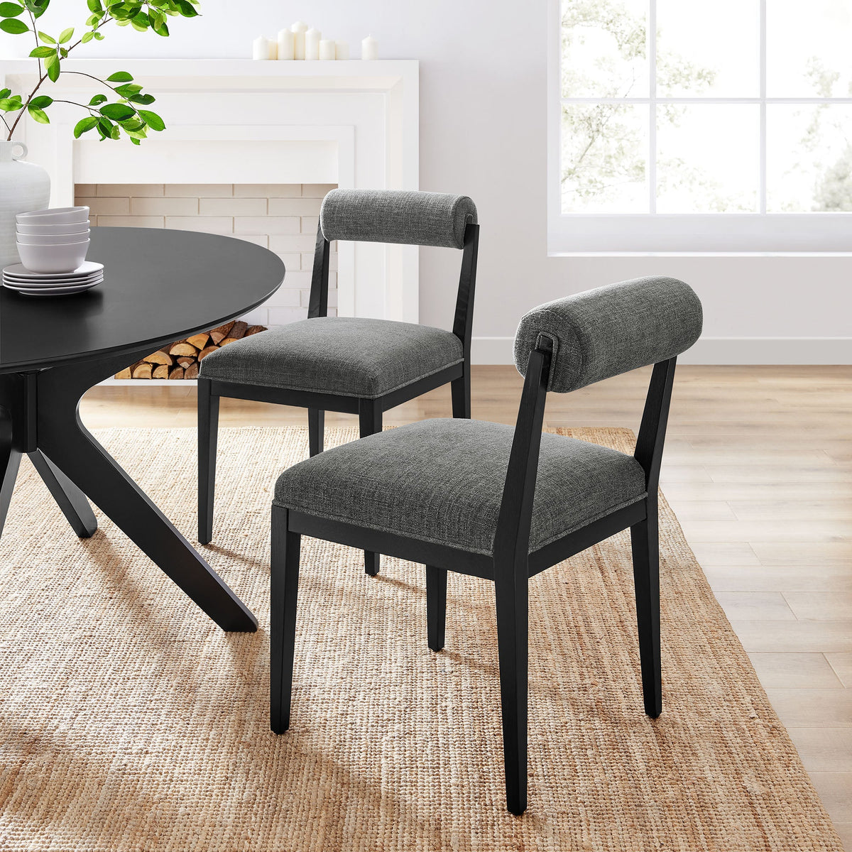 Kai Fabric Dining Chair Set of 2 by Modway