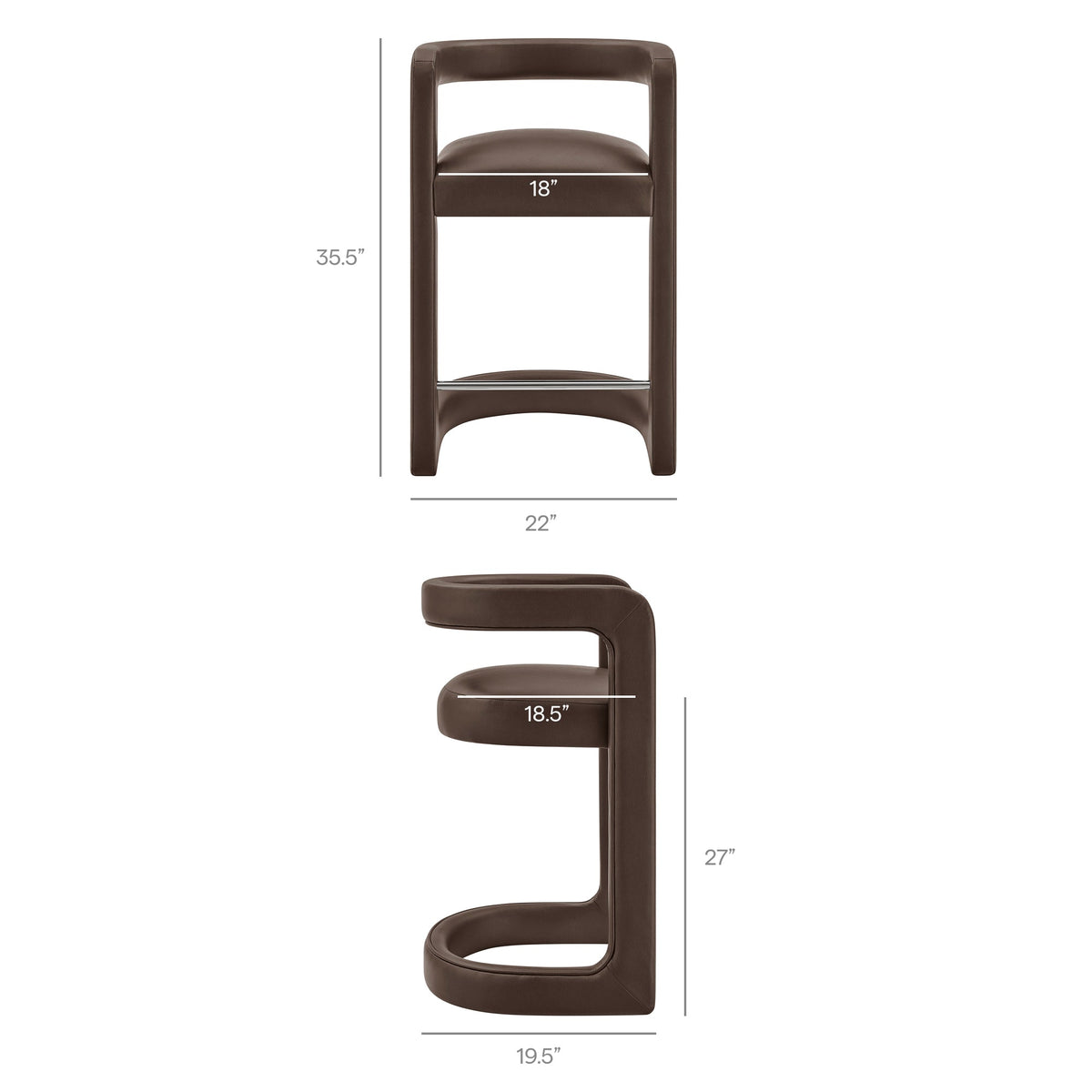 Winslow Premium Vegan Leather Counter Stool by Modway