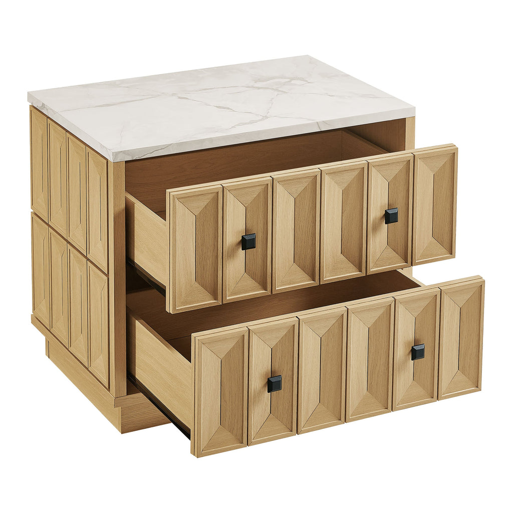 Mabry 23 Inch Geometric Faceted Two Drawer Nightstand by Modway