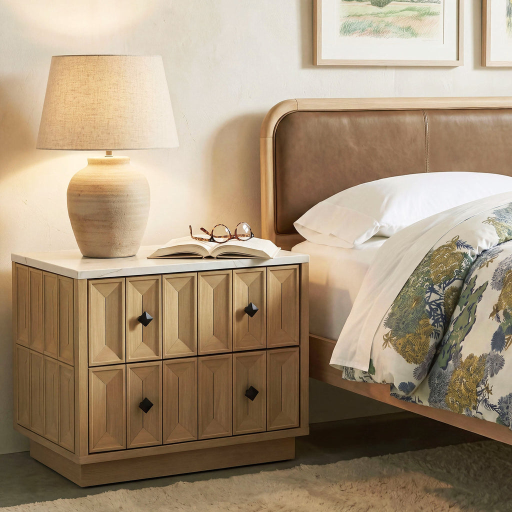 Mabry 23 Inch Geometric Faceted Two Drawer Nightstand by Modway
