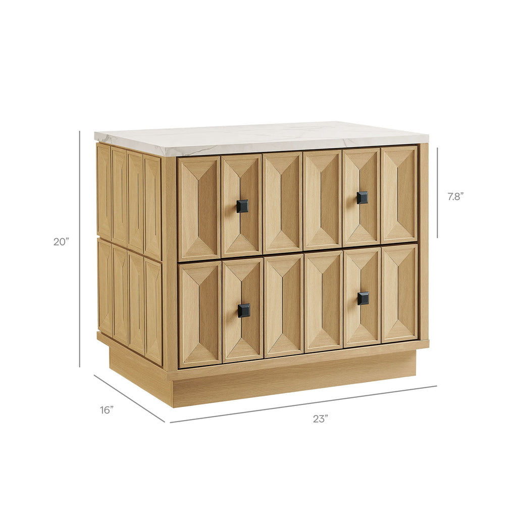 Mabry 23 Inch Geometric Faceted Two Drawer Nightstand by Modway