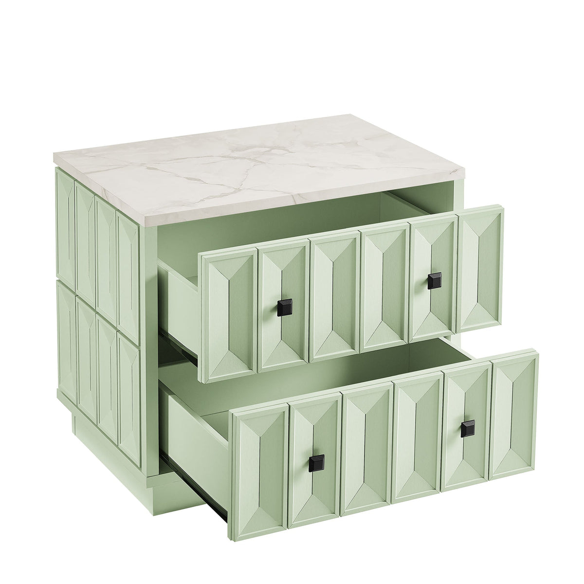 Mabry 23 Inch Geometric Faceted Two Drawer Nightstand by Modway