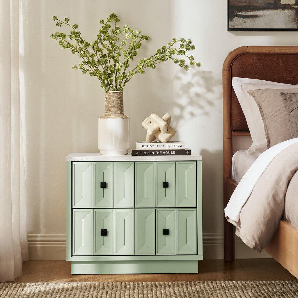 Mabry 23 Inch Geometric Faceted Two Drawer Nightstand by Modway