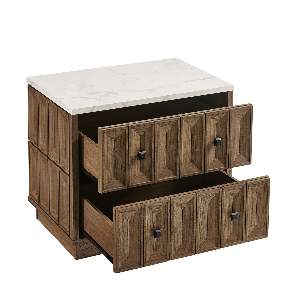 Mabry 23 Inch Geometric Faceted Two Drawer Nightstand by Modway