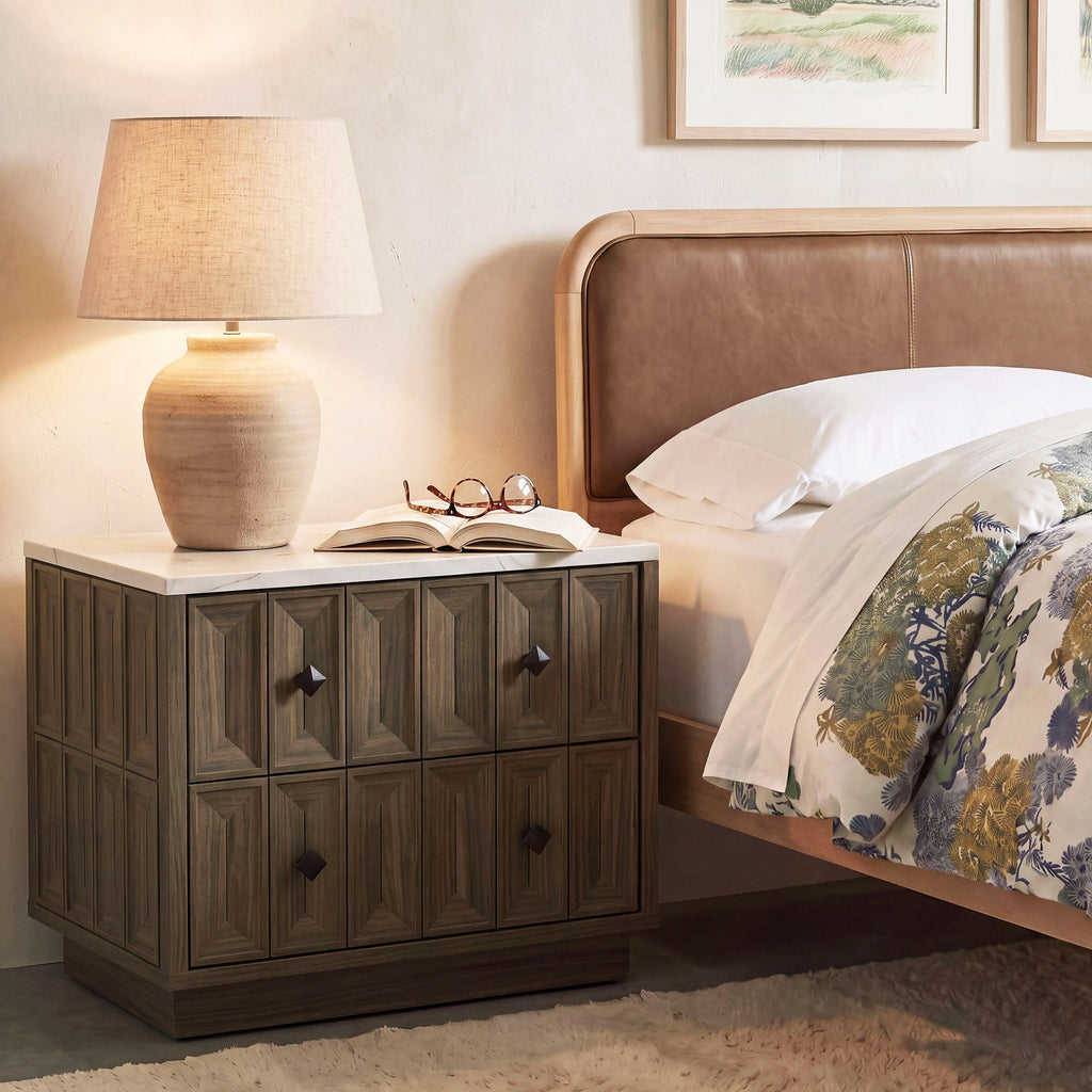 Mabry 23 Inch Geometric Faceted Two Drawer Nightstand by Modway
