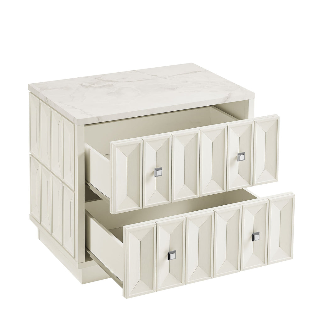 Mabry 23 Inch Geometric Faceted Two Drawer Nightstand by Modway