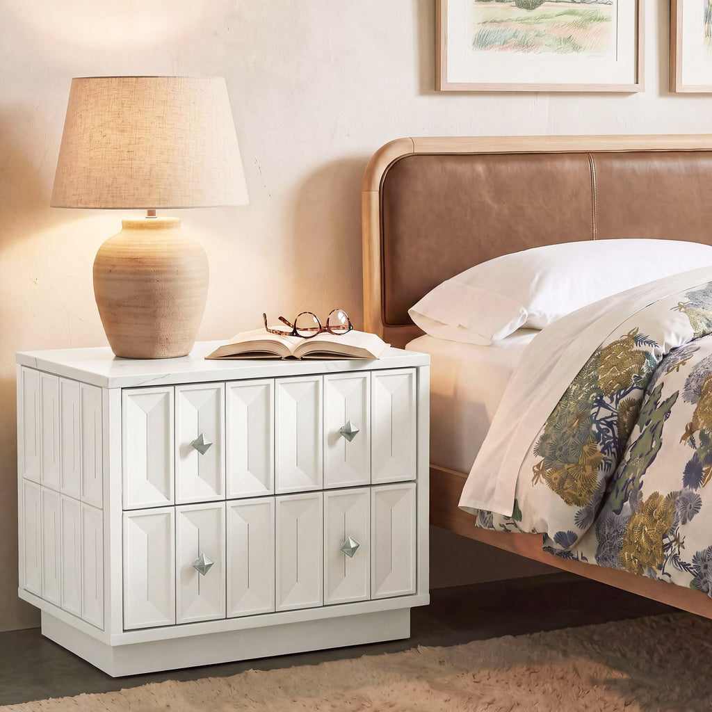 Mabry 23 Inch Geometric Faceted Two Drawer Nightstand by Modway