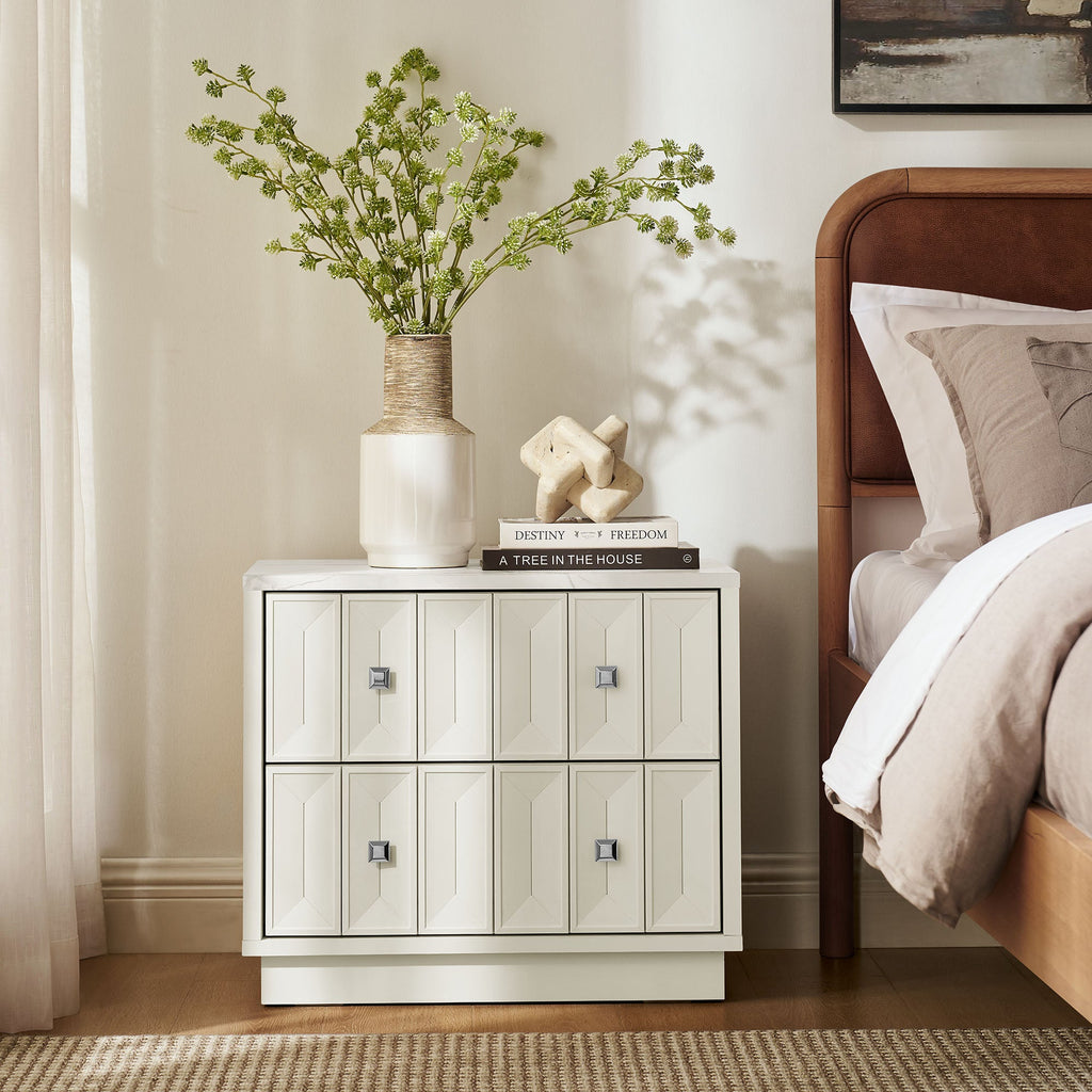 Mabry 23 Inch Geometric Faceted Two Drawer Nightstand by Modway