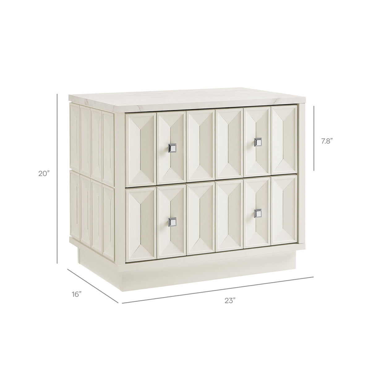 Mabry 23 Inch Geometric Faceted Two Drawer Nightstand by Modway