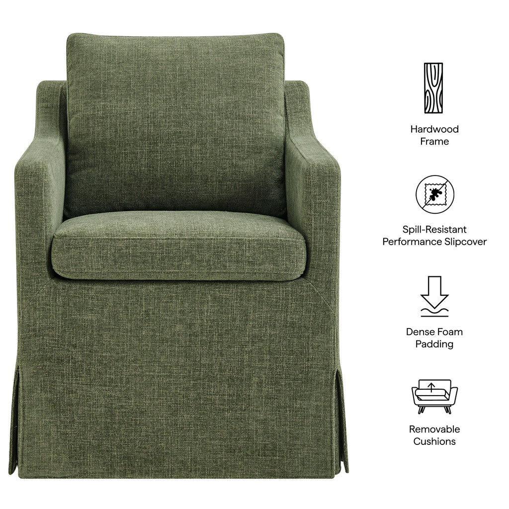 Serene Slipcovered Performance Fabric Dining Armchair by Modway