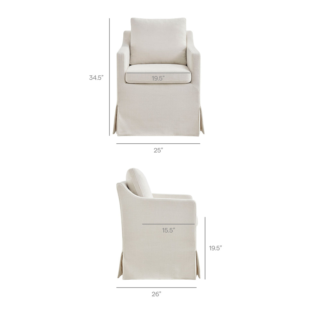 Serene Slipcovered Performance Fabric Dining Armchair by Modway