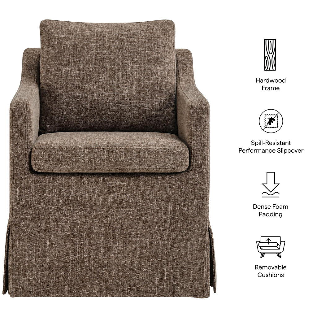 Serene Slipcovered Performance Fabric Dining Armchair by Modway